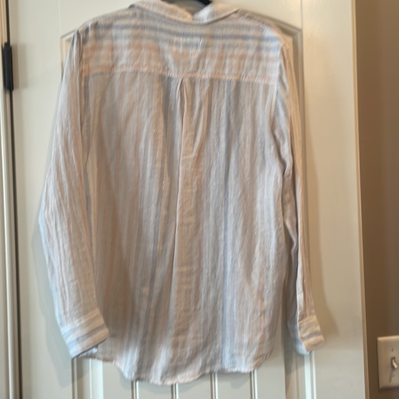 Rails Long Sleeve Pastel Striped Shirt with Shimmer details - Picture 3 of 4